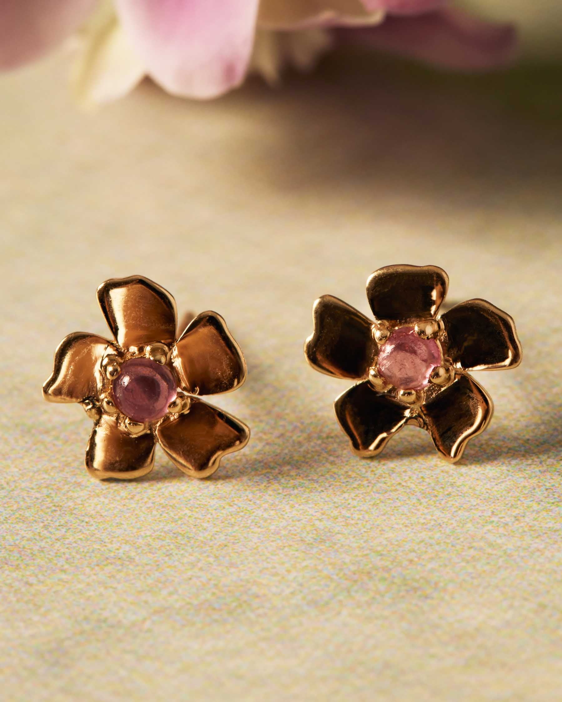 Pendientes Dúo Flor Forever | Oro Macizo 18K |