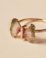 Mariposa Forever Ring : 18k Solid Gold : Diamonds : Multicolor Tourmaline