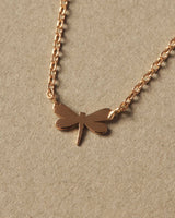 Mini Dragonfly Forever Necklace : 18K Solid Gold :...