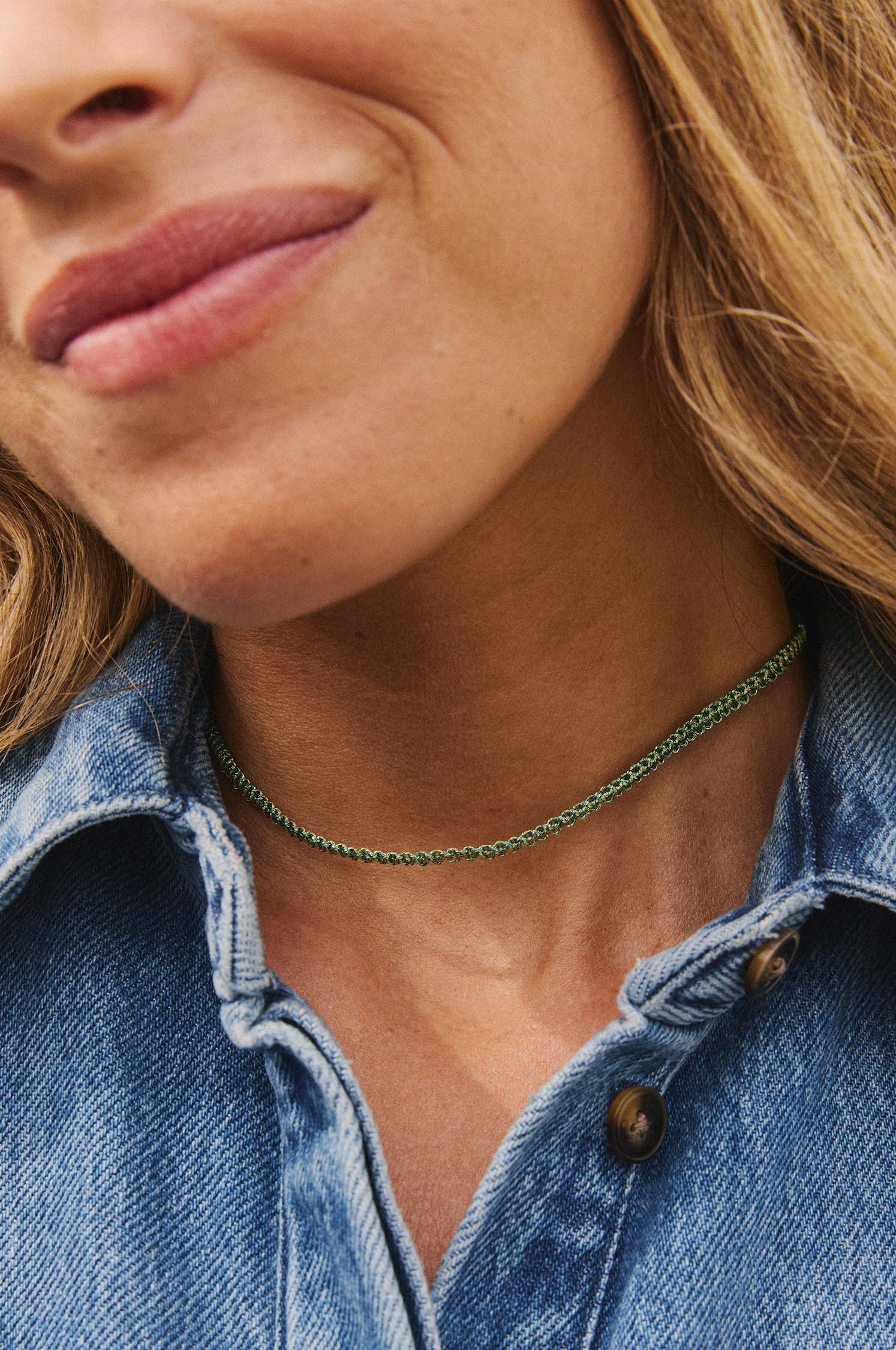 Collar Macrame Verde Intenso | REALIZADO A MANO